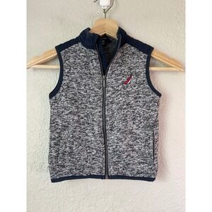 Nautica‎ Boys 24M/2T Speckled Gray Zip Up Vest Nautical Logo Outerwear